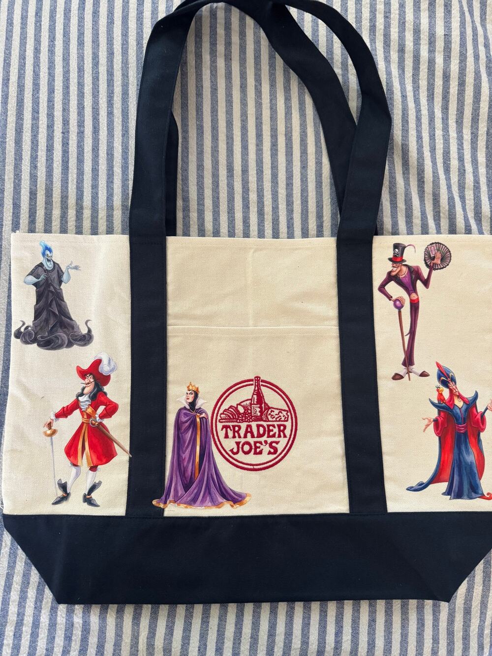 Disney Villians Ursula Hades Hook Cruella Jafar Custom Trader Joes Large Tote